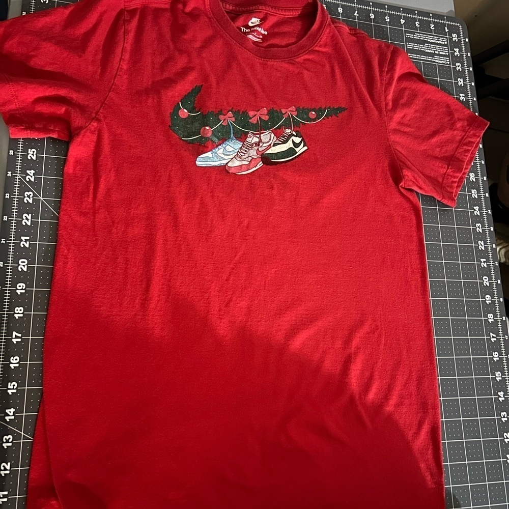 Nike Red Tee with Sneaker Design